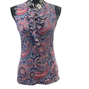 Lauren Ralph Lauren PM sleveless ruffled color top